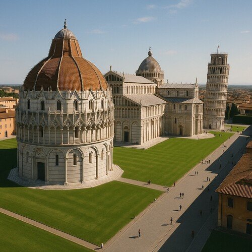 Der schiefe Turm von Pisa auf der Piazza dei Miracoli